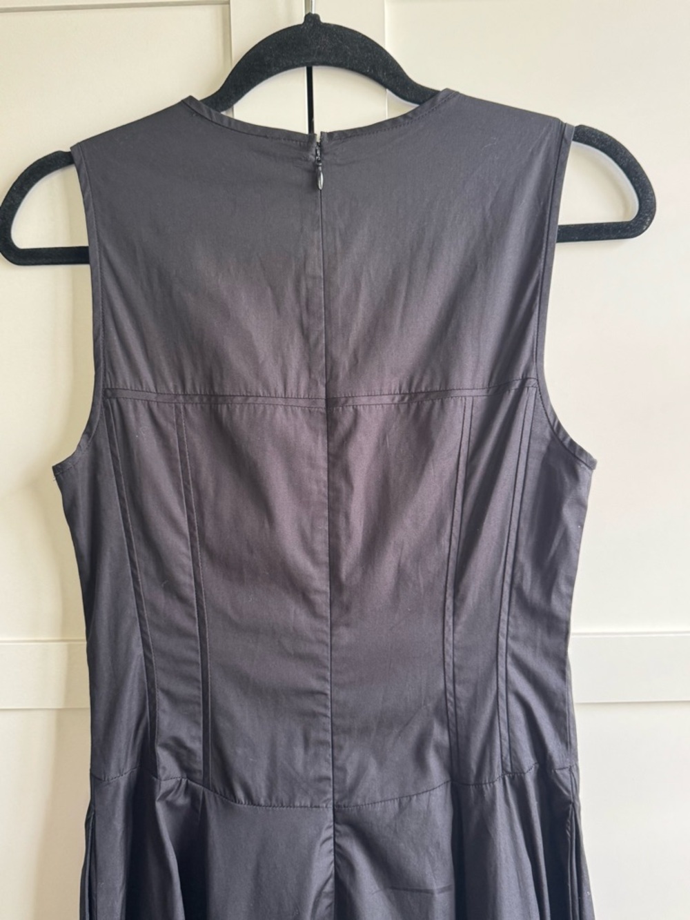 Madewell Sleeveless V-Neck Circle Midi Dress Size 0 Jet Black - Picture 9 of 10